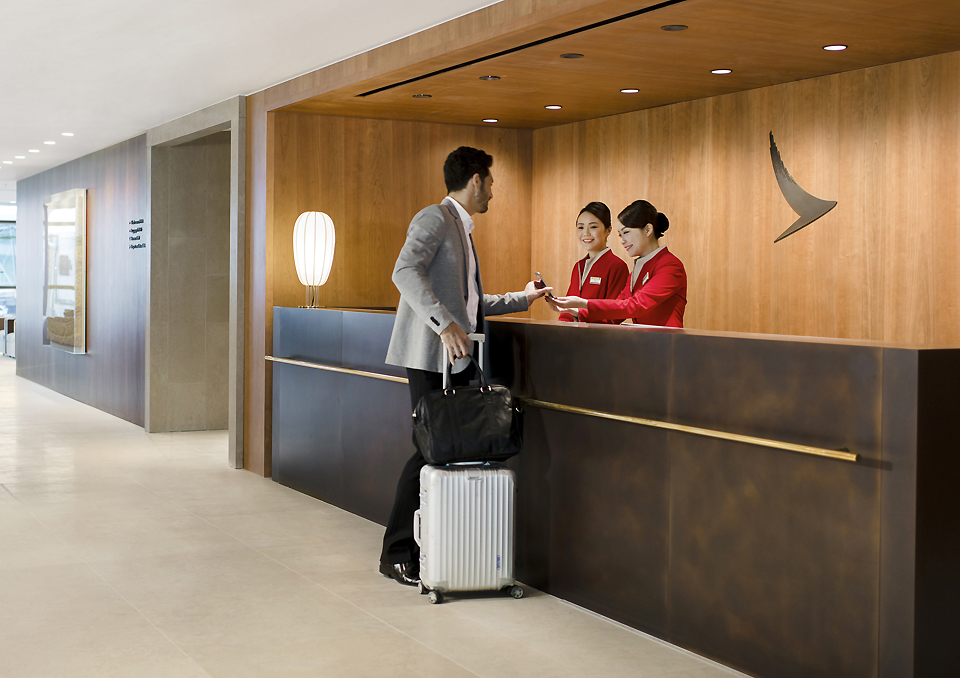 Cathay Pacific business class lounge at the pier hong kong