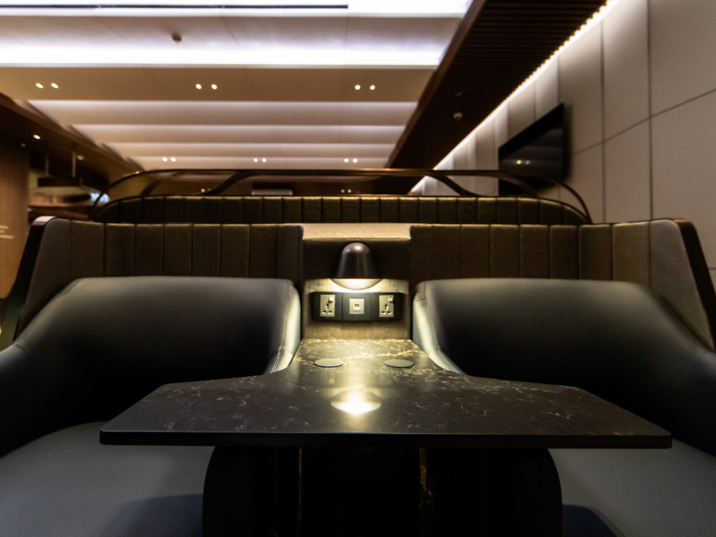 Upgraded Singapore Airlines First Class Lounge seating