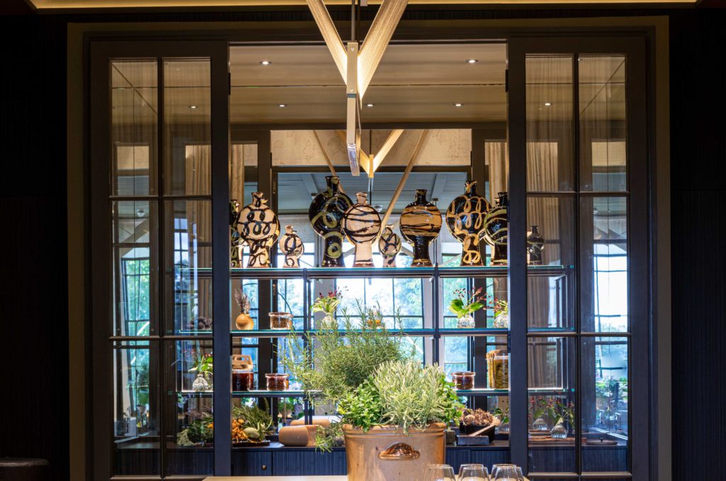 Eye catching inspiration sculptures at the restaurant Woven by Adam Smith at Coworth Park hotel