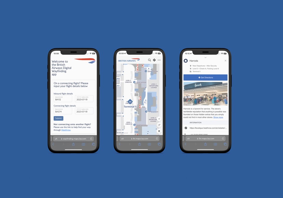British Airways new digital wayfinding tool