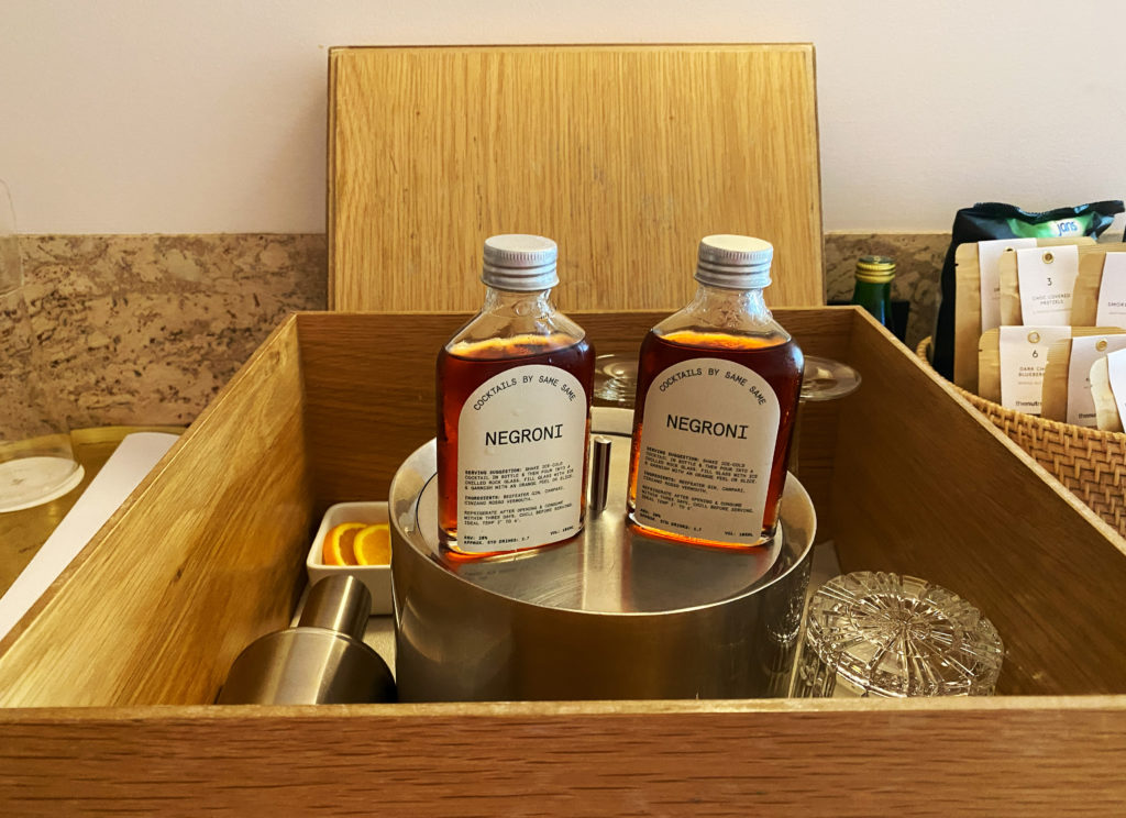 Negroni cocktail cube at The Calile Hotel, Brisbane