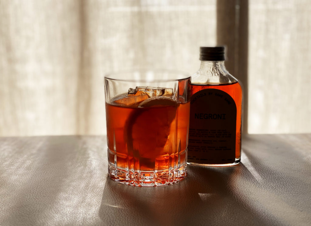 Chilled Negroni from the Cocktail Cube at The Calile