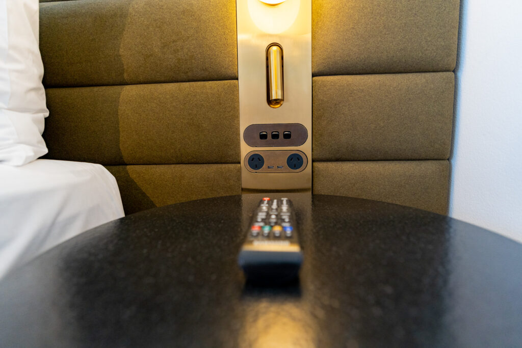 USB charging points in the bedroom