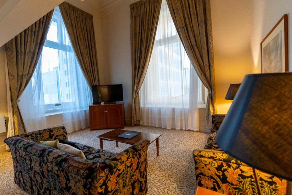 Living room at the suite